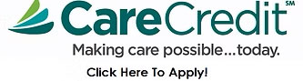 The image shows a logo with text that reads  CareCredit  and below it, there s a tagline stating  Making care possible today.  The website address  www.carecredit.com  is also visible.